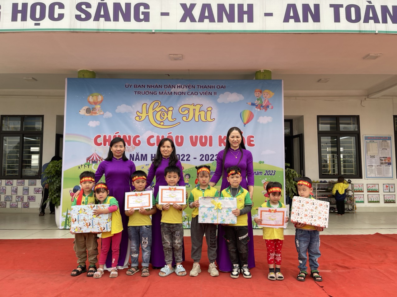 Sôi nổi ngày hội “ Chúng Cháu vui khỏe” Trường mầm non Cao Viên II